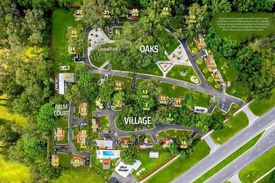 Escape Tampa Bay Tiny House Village Map