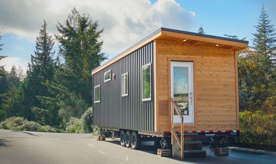 Barred Owl Tiny House Exterior - Rewild Homes and Exploring Alternatives