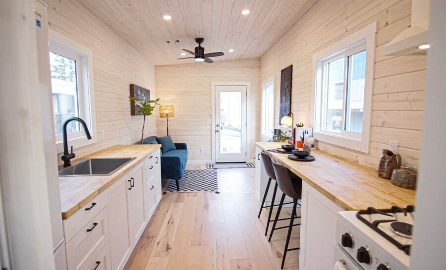 Barred Owl Tiny House Living Room - Rewild Homes and Exploring Alternatives