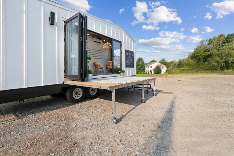 Compact kitchen area in The Moth