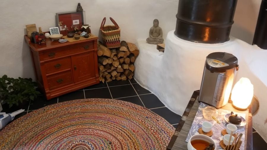 Sonny and Tommy’s superadobe tea dome interior
